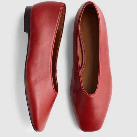 Madewell Shoes - MADEWELL The Mylie Ballet Flat in Wild Cranberry Leather Size 9.5 NWOB